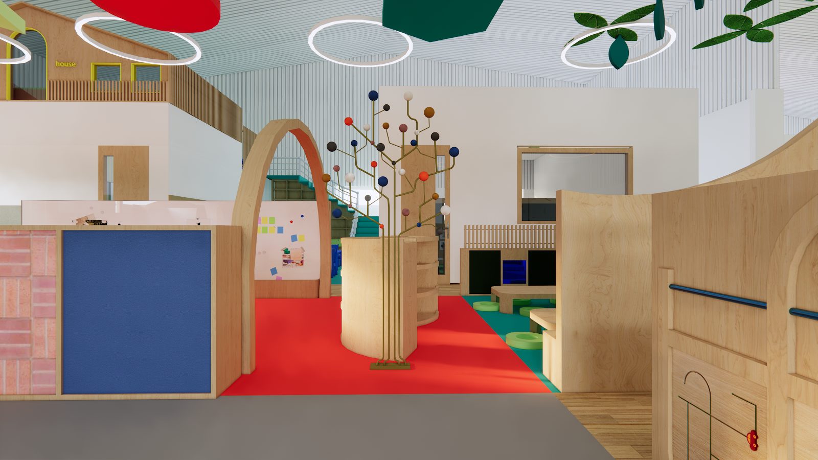 Internal street linking classrooms