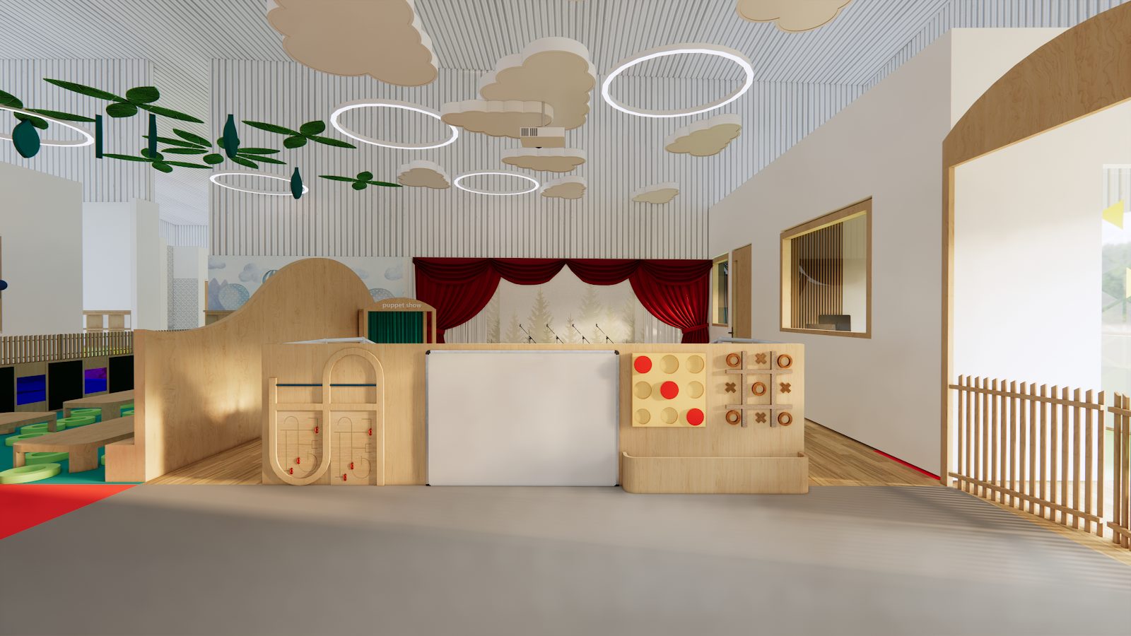 Discovery hall — open-plan activity floor